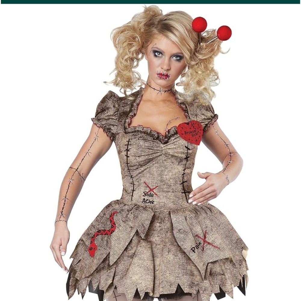 Women's Voodoo Dolly Costume Medium Brown